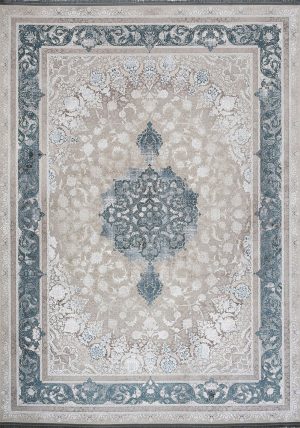 فرش ماشینی وینتیج 1200 شانه طرح ترنج دار کد 9561